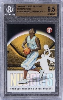 2003-04 Topps Pristine Refractors #107 Carmelo Anthony Rookie Card (#1885/1999) - BGS GEM MINT 9.5